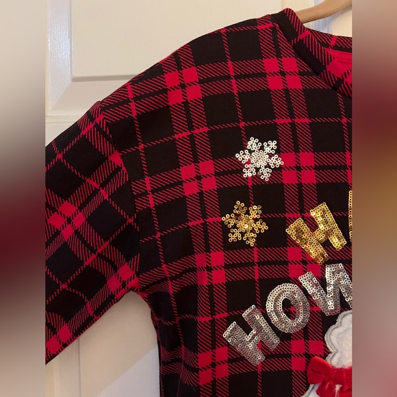 Plaid Holiday Sweatshirt with Dog Design EUC Size XL - Picture 3 of 6